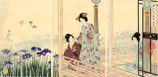 Toyohara Chikanobu: Iris Garden - Japanese Art Open Database