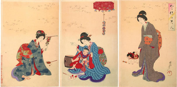 豊原周延: Raising a child - Japanese Art Open Database