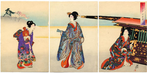 Toyohara Chikanobu: Going Out in the Finery- Meiji Beauties - Japanese Art Open Database