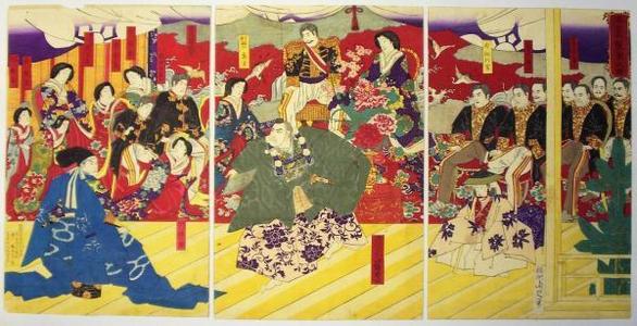 Toyohara Chikanobu: Illustration of the Prospering Maeda Clan — 前田家繁栄之図 - Japanese Art Open Database