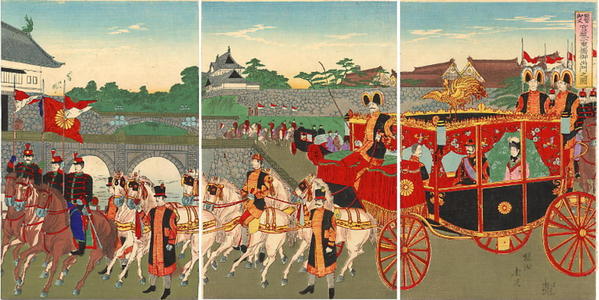 豊原周延: Imperial Visit to the Diet — 帝国議会 御幸之図 - Japanese Art Open Database