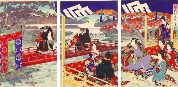 Toyohara Chikanobu: Parody of Genji Story - Japanese Art Open Database