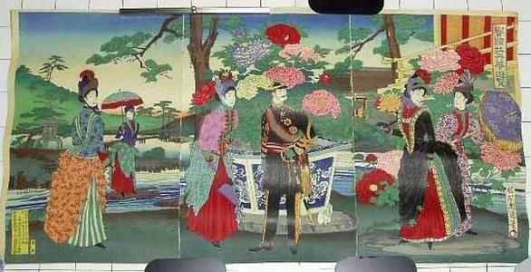 Toyohara Chikanobu: Peony Flower Viewing — 牡丹華遊覧 - Japanese Art Open Database