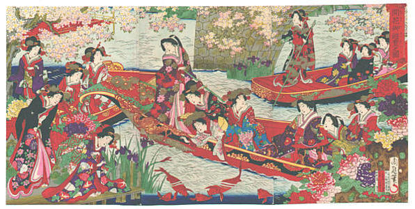 Toyohara Chikanobu: Pleasure Boat - Japanese Art Open Database