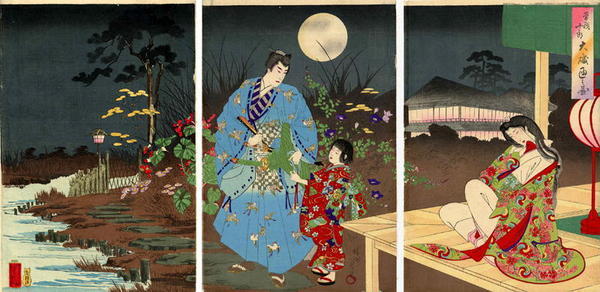 Toyohara Chikanobu: Soga Juro, Ooiso Tora Omae - Japanese Art Open Database