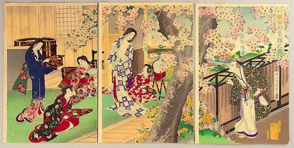 豊原周延: The wife of Lord Enya — Enya Hangankan no Zu - Japanese Art Open Database