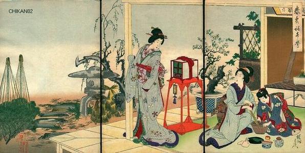 Toyohara Chikanobu: Unknown- Spring garden scene - Japanese Art Open Database