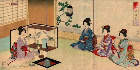 豊原周延: Unknown, Winter tea ceremony - Japanese Art Open Database