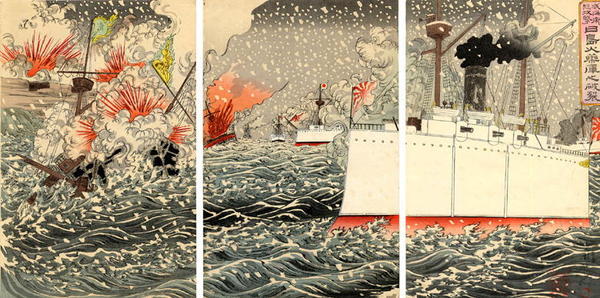 豊原周延: The Sea Victory off Takushan - Japanese Art Open Database