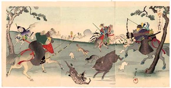Toyohara Chikanobu: Hunting at Koganegahara - Japanese Art Open Database