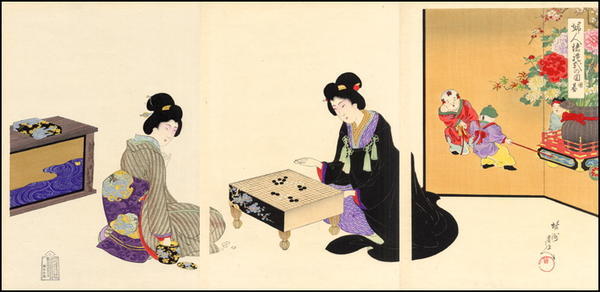 豊原周延: playing Go - Japanese Art Open Database