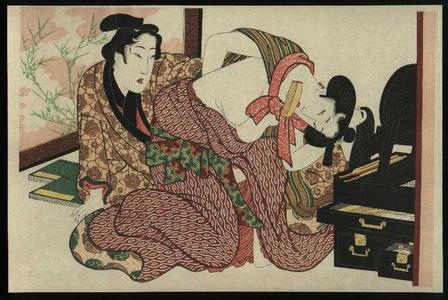 Keisai Eisen: In Front of the Mirror- repro - Japanese Art Open Database