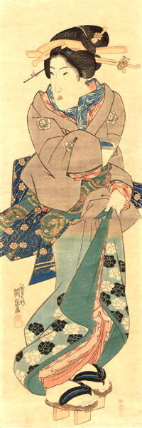 Keisai Eisen: Standing Bijin - Japanese Art Open Database