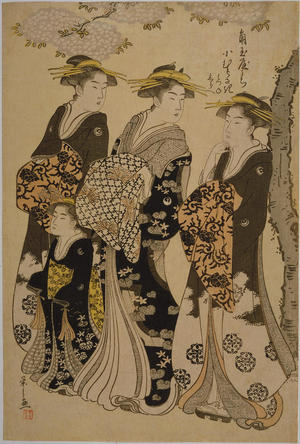 細田栄之: The Courtesan Komurasaki of the Tsunotamaya House — 魚玉屋うち小むらさき - Japanese Art Open Database