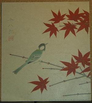 Fukuda Heihachiro: Bird and Autumn Maple - Japanese Art Open Database
