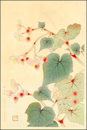 Fukuda Suiko: Begonias - Japanese Art Open Database