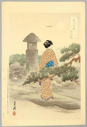 尾形月耕: Beauty and Pine - Japanese Art Open Database