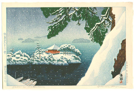 Gihachiro Okuyama: Snow in Matsushima — Matsushima Godaido no Yuki - Japanese Art Open Database