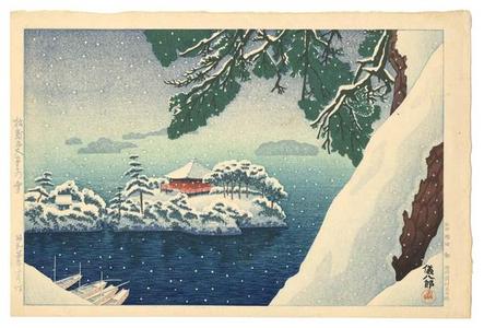 Gihachiro Okuyama: Snow in Matsushima — Matsushima Godaido no Yuki - Japanese Art Open Database