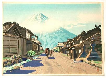 Goro Tsuruta: Mount Fuji from Yoshida Road — Yoshida Guchi no Fuji - Japanese Art Open Database