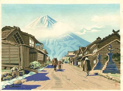 Goro Tsuruta: Mount Fuji from Yoshida Road — Yoshida Guchi no Fuji - Japanese Art Open Database