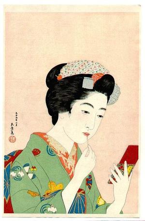 Hashiguchi Goyo: Benifude — 紅筆を持てる女 - Japanese Art Open Database