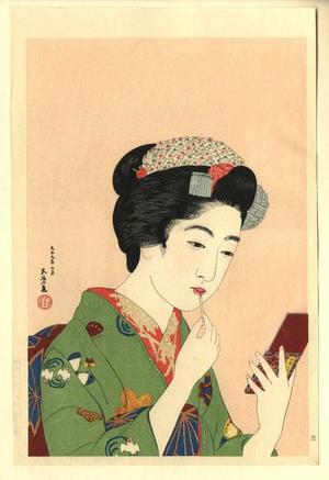 Hashiguchi Goyo: Benifude — 紅筆を持てる女 - Japanese Art Open Database