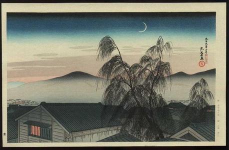 橋口五葉: Evening Moon at Kobe - Japanese Art Open Database