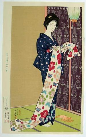 Hashiguchi Goyo: Natsu Yosoi no Musume- Daugher in a summer kimono — 夏装之娘-かそうのむすめ - Japanese Art Open Database
