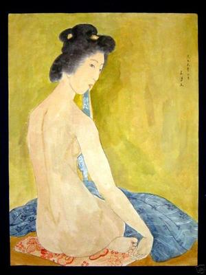 Hashiguchi Goyo: Nude After Bath- watercolour - Japanese Art Open Database