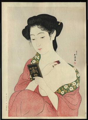 Hashiguchi Goyo: Woman Applying Makeup- Kesho no Onna — 化粧の女 - Japanese Art Open Database