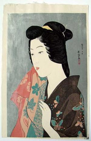 橋口五葉: Woman with Hand Towel - Japanese Art Open Database