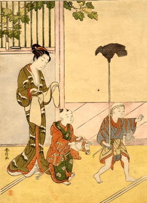 Suzuki Harunobu: Mother and Children - Japanese Art Open Database