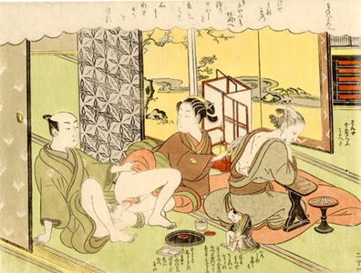 Suzuki Harunobu, 鈴木春信 (Harunobu, Suzuki (鈴木春信))による浮世絵「The Mannekin Voyeur 2」