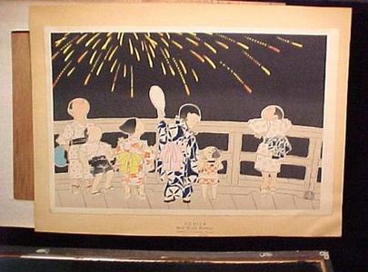 Hasegawa Konobu: Children and Fireworks - Japanese Art Open Database