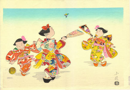 Hasegawa Konobu: The Hanetsuki (Spring) - Japanese Art Open Database
