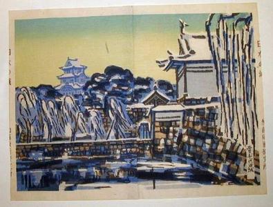 橋本興家: Chiyoda Castle in Snow - Japanese Art Open Database