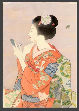 Hirayama Roko: A Maiko Powdering Her Face - Japanese Art Open Database