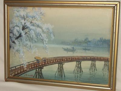 Yoshida Hiroshi: Bridge in Spring - Japanese Art Open Database