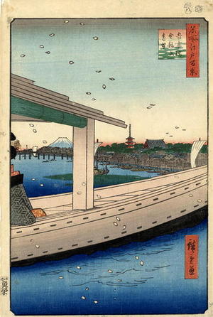 Utagawa Hiroshige: Distant View of Kinryuzan Temple and Azuma Bridge - Japanese Art Open Database