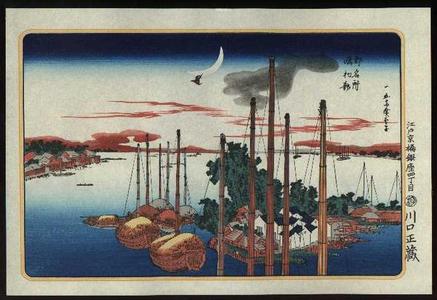 Utagawa Hiroshige: First Cuckoo of the year at Tsukuda Island - Japanese Art Open Database