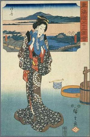 Ando Hiroshige, 歌川広重 (Hiroshige 1 Ando (歌川広重))による浮世絵「Hodogaya」