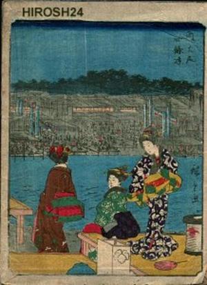 歌川広重: River Bank at Shijo in Kyoto - Japanese Art Open Database