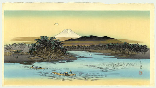 歌川広重: Rokugo Ferry Crossing — 六郷渡子 - Japanese Art Open Database