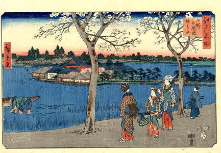 Utagawa Hiroshige: Shinobazu Pond at Ueno, Benten Shrine - Japanese Art Open Database