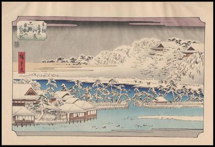 Utagawa Hiroshige: Ueno Toeizan Shinobazu-ike Toeizan Temple and Shinobazu Pond, Ueno - Japanese Art Open Database