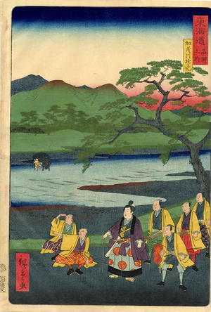 Utagawa Hiroshige II, 二歌川広重 (Hiroshige 2 (二代広重))による浮世絵「Kamogawa Sightseeing — 加茂川遊覧」