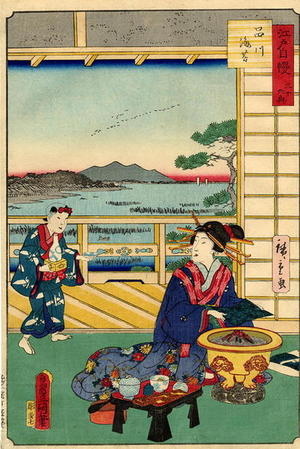 Hiroshige 2 and Kunisada 1: Seaweed from Shinagawa - Japanese Art Open Database