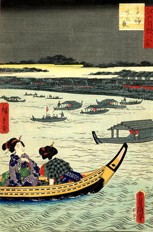 Hiroshige 2 and Kunisada 1: Sumida River - Japanese Art Open Database