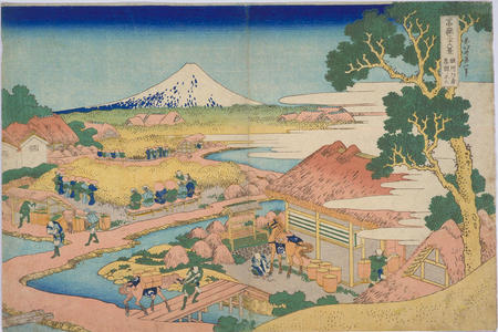 Katsushika Hokusai: Fuji Viewed from the Tea Plantation at Katakura in Suruga Province — 駿州片倉茶園ノ不二 - Japanese Art Open Database